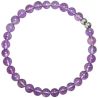 Bracelet en améthyste - Perles rondes 6 mm