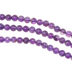 Bracelet en améthyste - Perles rondes 6 mm