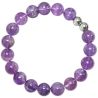 Bracelet en améthyste - Perles rondes 10 mm