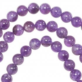 Bracelet en améthyste - Perles rondes 10 mm