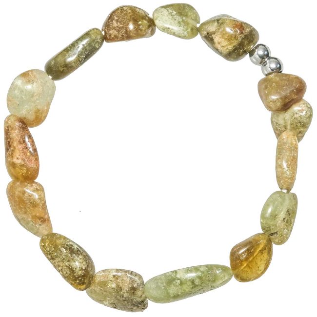 Bracelet en jaspe vert - Perles roulées 10 à 15 mm
