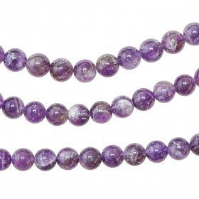 Bracelet en améthyste à chevrons - Perles rondes 6 mm