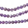 Bracelet en améthyste à chevrons - Perles rondes 6 mm