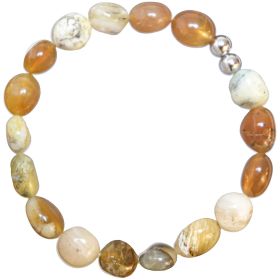 Bracelet en opale jaune - Perles roulées 8 à 12 mm