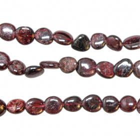Bracelet en grenat almandin - Perles roulées 8 à 12 mm