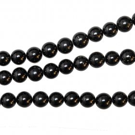 Bracelet en spinelle noire - Perles rondes 8 mm