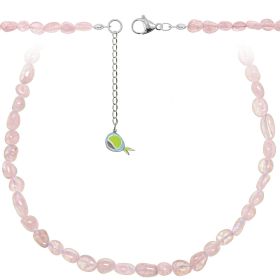 Collier en quartz rose - Perles roulées 5 à 8 mm - 38 cm