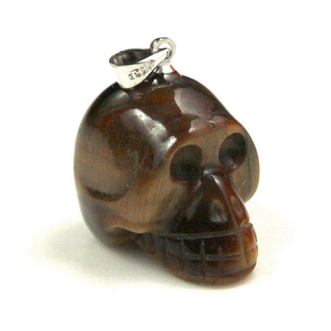 Pendentif crâne en oeil de tigre