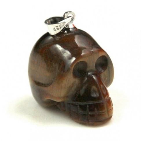 Pendentif crâne en oeil de tigre