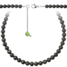 Collier en onyx noir  - Perles rondes 8 mm - 38 cm