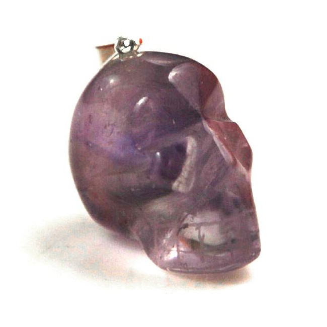 Pendentif crâne en quartz rose