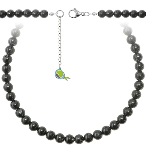 Collier en onyx noir  - Perles rondes 8 mm - 50 cm