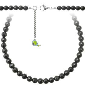 Collier en onyx noir  - Perles rondes 8 mm - 60 cm