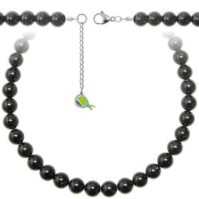 Collier en onyx noir  - Perles rondes 10 mm - 50 cm