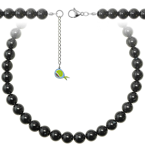 Collier en onyx noir  - Perles rondes 10 mm - 50 cm