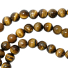 Collier en oeil de tigre - Perles rondes 10 mm - 43 cm