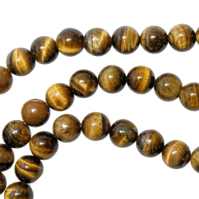 Collier en oeil de tigre - Perles rondes 10 mm - 50 cm