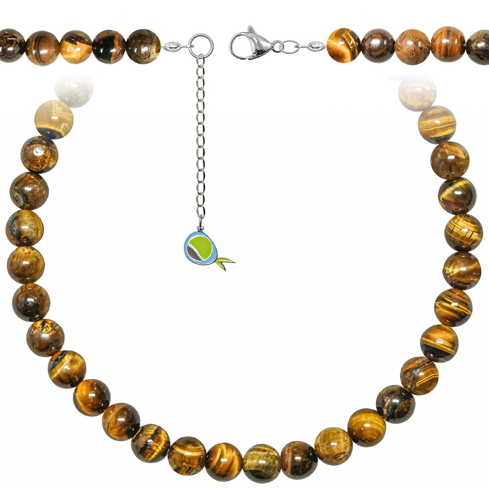Collier En œil De Tigre 60 Cm - Occasion, Bon état, Pierre Marron Doré, Sans Marque