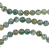 Collier en agate mousse  - Perles rondes 8 mm - 38 cm