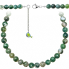 Collier en agate mousse  - Perles rondes 10 mm - 38 cm