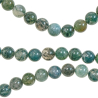 Collier en agate mousse  - Perles rondes 10 mm - 43 cm