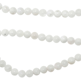 Collier en pierre de lune blanche - Perles rondes 6 mm - 60 cm