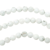 Collier en pierre de lune blanche - Perles rondes 8 mm - 43 cm