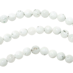 Collier en pierre de lune blanche - Perles rondes 8 mm - 60 cm