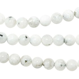 Collier en pierre de lune blanche - Perles rondes 10 mm - 50 cm