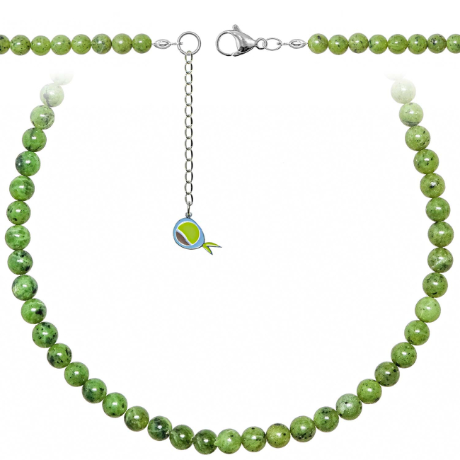 Collier en jade néphrite - Perles rondes 6 mm - 38 cm