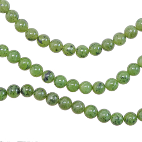 Collier en jade néphrite - Perles rondes 6 mm - 90 cm