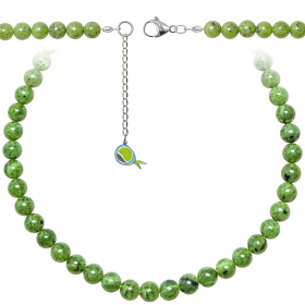 Collier en jade néphrite - Perles rondes 8 mm - 38 cm