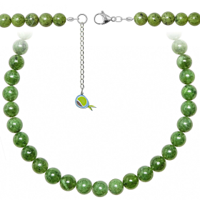 Collier en jade néphrite - Perles rondes 10 mm - 43 cm