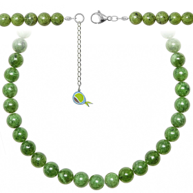 Collier en jade néphrite - Perles rondes 10 mm - 70 cm