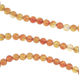 Collier en cornaline - Perles rondes 6 mm - 43 cm