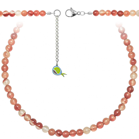 Collier en cornaline - Perles rondes 6 mm - 43 cm