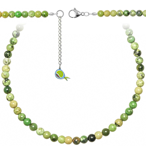 Collier en serpentine - Perles rondes 6 mm - 43 cm