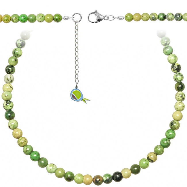 Collier en serpentine - Perles rondes 6 mm - 38 cm