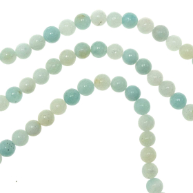 Collier en amazonite - Perles rondes 6 mm - 60 cm