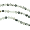Collier en quartz avec inclusions de tourmaline noire - Perles rondes 6 mm - 43 cm