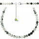 Collier en quartz avec inclusions de tourmaline noire - Perles rondes 8 mm - 43 cm