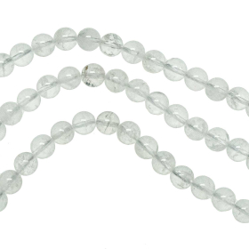 Collier en cristal de roche - Perles rondes 6 mm - 38 cm