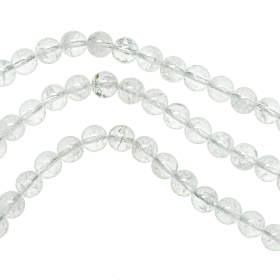 Collier en cristal de roche - Perles rondes 6 mm - 43 cm