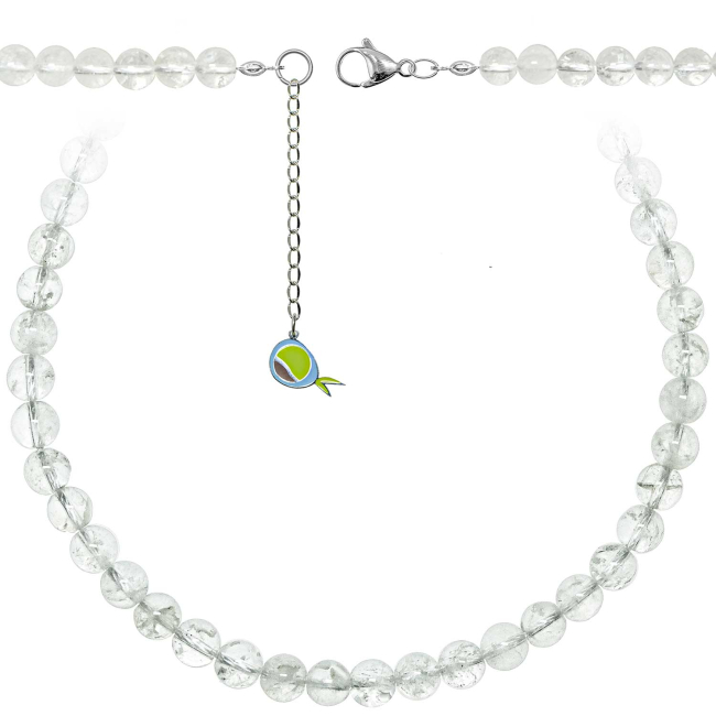 Collier en cristal de roche - Perles rondes 8 mm - 38 cm