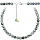 Collier en obsidienne neige - Perles rondes 8 mm - 38 cm