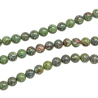 Collier en jaspe héliotrope - Perles rondes 6 mm - 70 cm