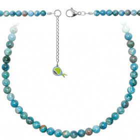 Collier en apatite bleue - Perles rondes 6 mm - 43 cm