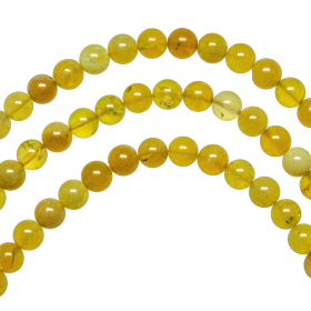 Collier en opale jaune - Perles rondes 6 mm - 38 cm