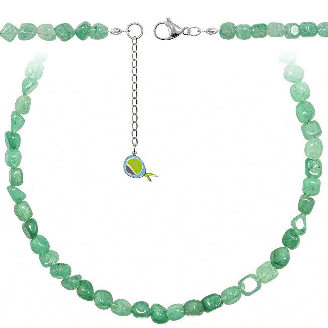 Collier en aventurine verte - Perles roulées 5 à 8 mm - 38 cm