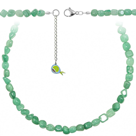 Collier en aventurine verte - Perles roulées 5 à 8 mm - 43 cm